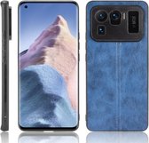 Voor Xiaomi Mi 11 Ultra schokbestendig naaipatroon huid PC + PU + TPU-hoes (blauw)
