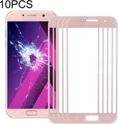 10 PCS Front Screen Outer Glass Lens voor Samsung Galaxy A7 (2017) / A720 (roze)