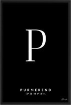 Poster Letter P Purmerend A4 - 21 x 30 cm (Exclusief Lijst)