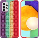 iMoshion Pop It Fidget Toy - Pop It hoesje voor de Galaxy A52(s) (5G/4G) - Rainbow