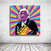 Pop Art Albert Einstein Ltd Canvas - 80 x 80 cm - Canvasprint - Op dennenhouten kader - Geprint Schilderij - Popart Wanddecoratie