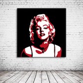 Pop Art Marilyn Monroe Acrylglas - 100 x 100 cm op Acrylaat glas + Inox Spacers / RVS afstandhouders - Popart Wanddecoratie