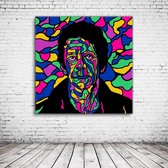 Lou Reed Pop Art Acrylglas - 80 x 80 cm op Acrylaat glas + Inox Spacers / RVS afstandhouders - Popart Wanddecoratie