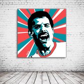 Pop Art Freddie Mercury Acrylglas - 80 x 80 cm op Acrylaat glas + Inox Spacers / RVS afstandhouders - Popart Wanddecoratie