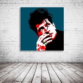 Herman Brood Pop Art Acrylglas - 80 x 80 cm op Acrylaat glas + Inox Spacers / RVS afstandhouders - Popart Wanddecoratie