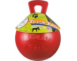 Jolly Pets Jolly Tug-n-Toss - Ø 20 cm – Hondenspeelgoed - De duurzame speelbal met frisse geur – Drijvend – Bijtbestendig – Rood