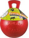 Jolly Pets Jolly Tug-n-Toss - Ø 20 cm – Hondenspeelgoed - De duurzame speelbal met frisse geur – Drijvend – Bijtbestendig – Rood