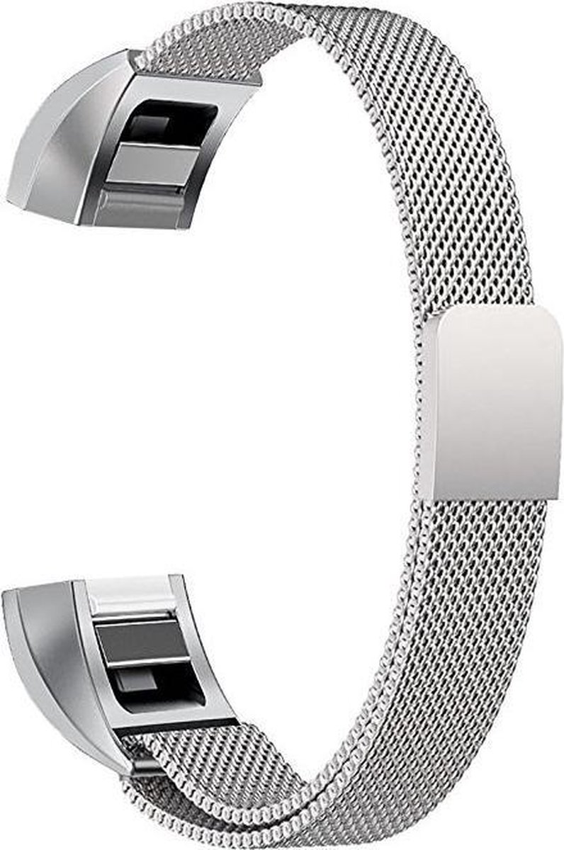 FitBit Alta HR Milanese bandje (Large) - Zilver - Fitbit alta bandjes