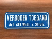 Aluminium Bord "Verboden Toegang" 40 x 15 cm