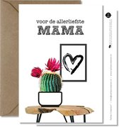 Tallies Cards - greeting  - wenskaarten - Mama - Plant  - Set van 4 ansichtkaarten - moederdag - mama - moeder - Inclusief kraft envelop - 100% Duurzaam
