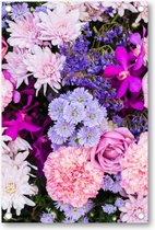 Roze en Paarse Bloemen - Tuinposter 60x90 - Wanddecoratie - Natuur - Bloemen