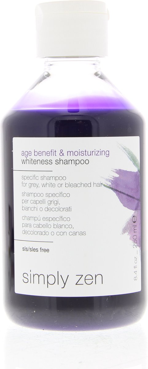 Simply Zen age benefit & moisturizing whiteness shampoo 250 ml - Zilvershampoo - Voor Alle haartypes