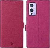 Voor OnePlus 9 ViLi K-serie schokbestendig TPU + PU lederen magnetische gesp horizontale flip case met kaartsleuven & portemonnee & houder (rose rood)