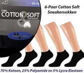 6-Paar Cotton Soft Sneakersokken in Wit Kleur-Maat 40/46