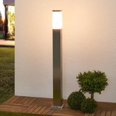 Lindby - Padverlichting, zuillampen - 1licht - roestvrij staal, polycarbonaat - H: 100 cm - E27 - roestvrij staal, wit
