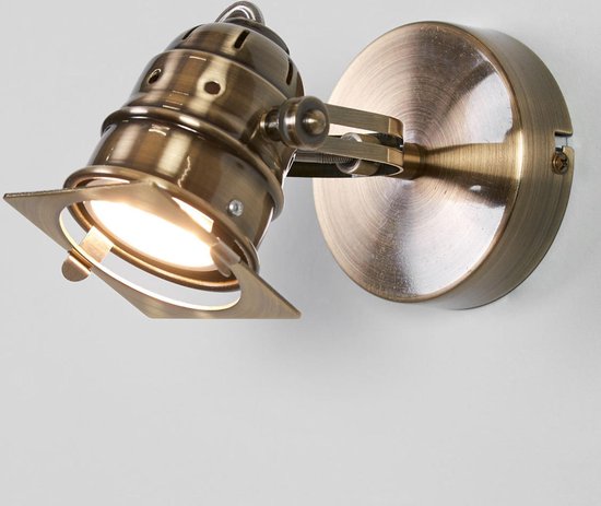 Lindby - wandlamp - 1licht - metaal - H: 11 cm - GU10 - oud-messing