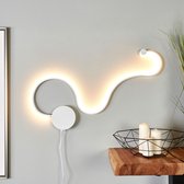 Lindby - LED wandlamp- met dimmer - 1licht - metaal, acryl - H: 30 cm - wit - Inclusief lichtbron