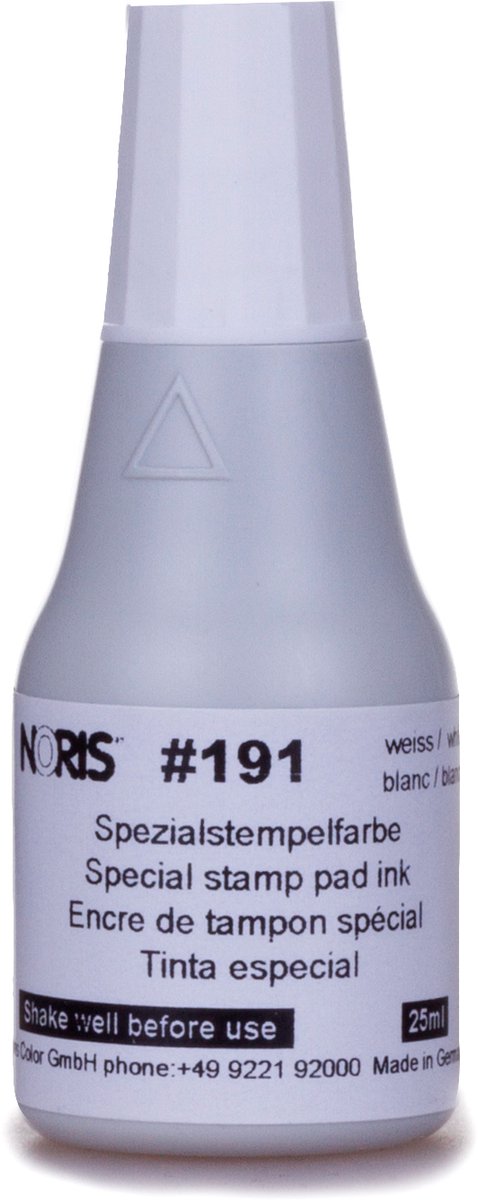 Sneldrogend Universeel Stempelinkt | Wit | Noris #191 | 50ml