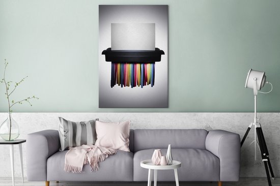 Destructeur de papier pour toile d'égalité 2cm 120x180 cm - Tirage photo sur toile (Décoration murale salon / chambre) XXL / Groot format!