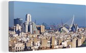 Canvas Schilderij Valencia - Skyline - Stad - 80x40 cm - Wanddecoratie