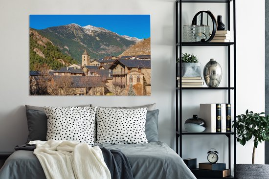 Canvas schilderij 140x90 cm - Wanddecoratie Ordino in Andorra - Muurdecoratie woonkamer - Slaapkamer decoratie - Kamer accessoires - Schilderijen op canvas