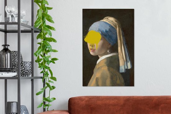 Canvas Schilderij Meisje met de parel - Johannes Vermeer - Verf - 60x90 cm - Wanddecoratie - OneMillionCanvasses