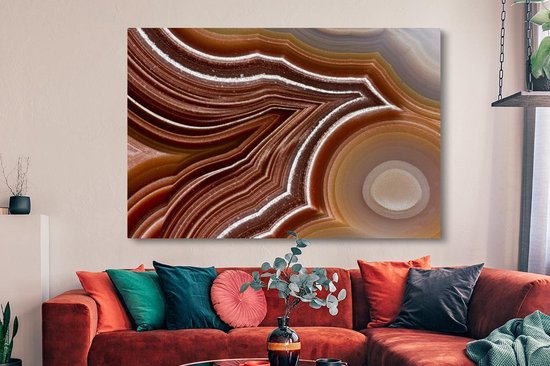 Tableau sur toile Gros plan d'une agate en couches - 150x100 cm - Décoration murale