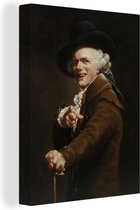 Canvas schilderij 120x160 cm - Wanddecoratie Zelfportret - Joseph Ducreux - Muurdecoratie woonkamer - Slaapkamer decoratie - Kamer accessoires - Schilderijen