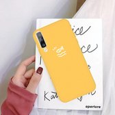Voor Galaxy A70 Little Fish Pattern Frosted TPU beschermhoes (geel)