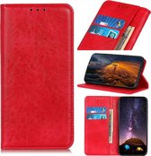 Voor Galaxy A51 magnetische retro gekke paard textuur horizontale flip lederen tas met houder en kaartsleuven (rood)