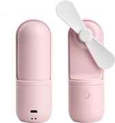 USB Opladen Handheld Mini Folding Fan Desktop Fan (Pink)