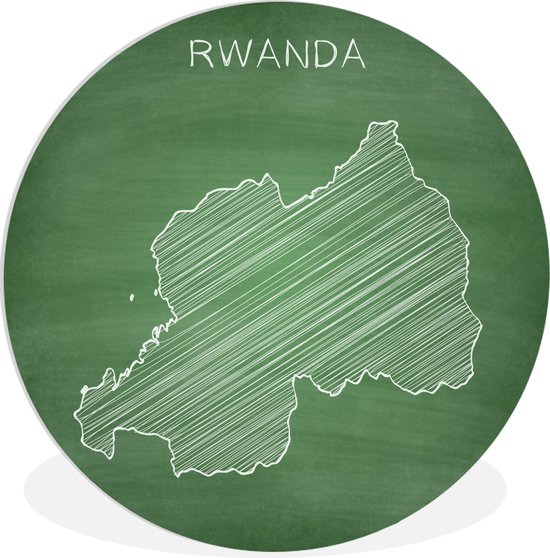 Illustration du Rwanda sur un tableau vert Cercle mural Plaque ...