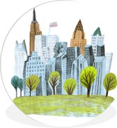 Illustration d'une assiette en plastique colorée New York Wall Circle ⌀ 140 cm