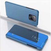 Voor Geschikt voor Xiaomi Redmi 10X Pro 5G vergulde spiegel horizontale flip lederen tas met houder (blauw)