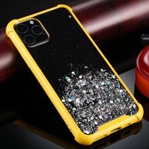 Voor iPhone 11 Pro Max vierhoekige schokbestendige glitterpoeder acryl + TPU beschermhoes (geel)
