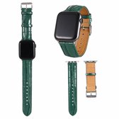 Voor Apple Watch Series 5 & 4 40 mm / 3 & 2 & 1 38 mm krokodiltextuur lederen polsband (groen)