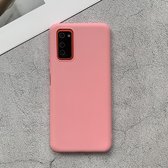 Voor Huawei Honor V30 Shockproof Frosted TPU beschermhoes (roze)