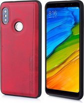 Voor Xiaomi Redmi Note 5 Pro Diaobaolee schokbestendig PU + TPU beschermhoes (rood)