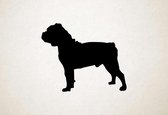 Silhouette hond - Olde English Bulldogge - Oud Engelse Bulldogge - M - 60x74cm - Zwart - wanddecoratie
