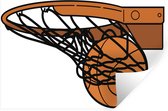 Muurstickers - Sticker Folie - Een illustratie van basketbal in het net - 60x40 cm - Plakfolie - Muurstickers Kinderkamer - Zelfklevend Behang - Zelfklevend behangpapier - Stickerfolie