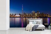 Behang - Fotobehang Skyline van Toronto met weerspiegeling in de nacht - Breedte 390 cm x hoogte 260 cm