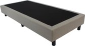 Bedworld Boxspring 80x190 cm zonder Matras - 1 Persoons Bed - Massief Gestoffeerde Box - Creme