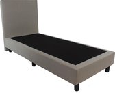 Bedworld Boxspring 90x220 - Luxe Hoofdbord - Gestoffeerd - Massieve Box - 1 Persoons Bed - Hout - Creme