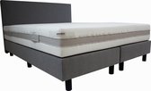 Bedworld Boxspring 160x210 cm met Matras - Luxe Hoofdbord - Gestoffeerd - Micropocketvering - Grijs