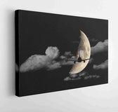 Night sky with moon and clouds, background night sky. - Modern Art Canvas - Horizontal - 713362813 - 80*60 Horizontal