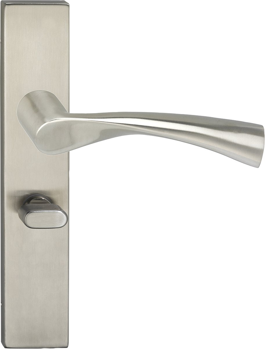 Impresso Wigston Deurklink – Deurbeslag – Vierkant – Deurschild met Toiletsluiting – Zilver
