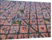 District Eixample met de Sagrada Familia in Barcelona - Foto op Canvas - 90 x 60 cm