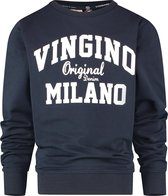 Vingino Logo Crew Jongens Trui - Midnight Blue - Maat 128