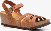 Hush Puppies leren dames bio sandalen met sleehak - Bruin - Maat 37 - Extra comfort - Memory Foam