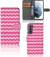 Hoesje ontwerpen Geschikt voor Samsung Galaxy S21 FE GSM Hoesje ontwerpen Waves Pink
